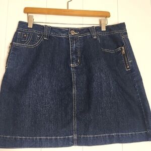 Denim Jean Blue A-Line Mini Skirt Casual Western Boho Classic Denim Mini